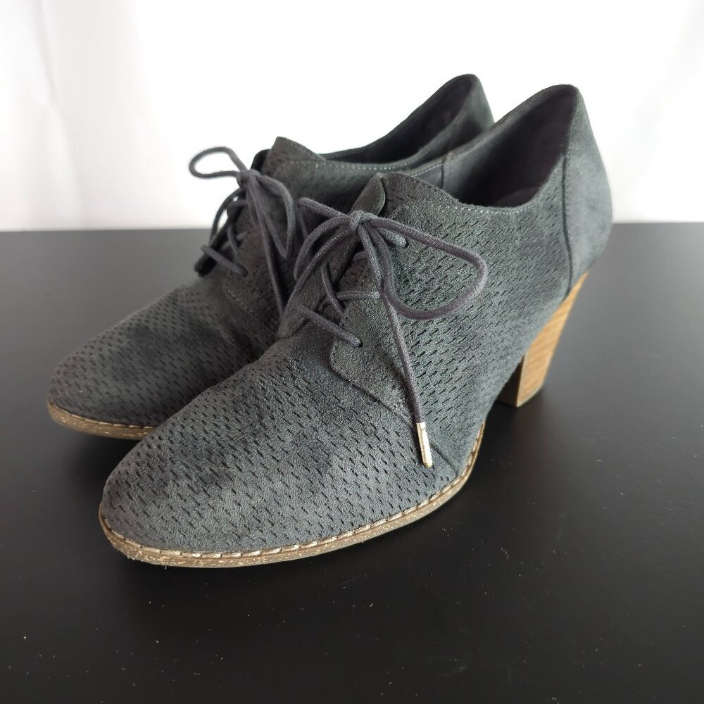 Dr Scholl's - Grey Suede Oxford Heels Foam Technology